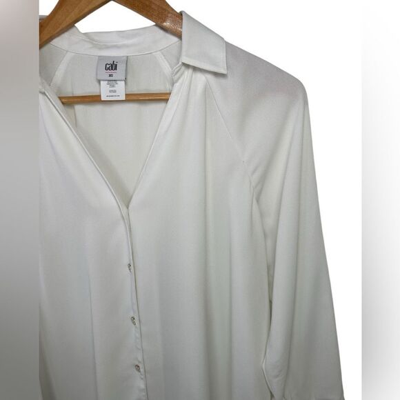 Cabi Oversized Women's Top Size XS White V Neck - Picture 2 of 8